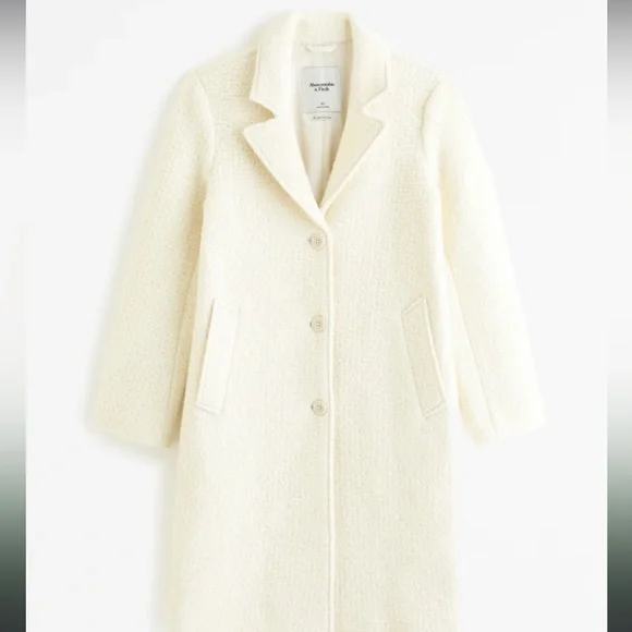 Abercrombie & Fitch Cream Women's Coat - Picture 1 of 6